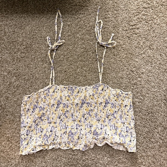 wild fable Tops - Wild Fable Yellow and Purple Floral Camisole Crop Bra Top